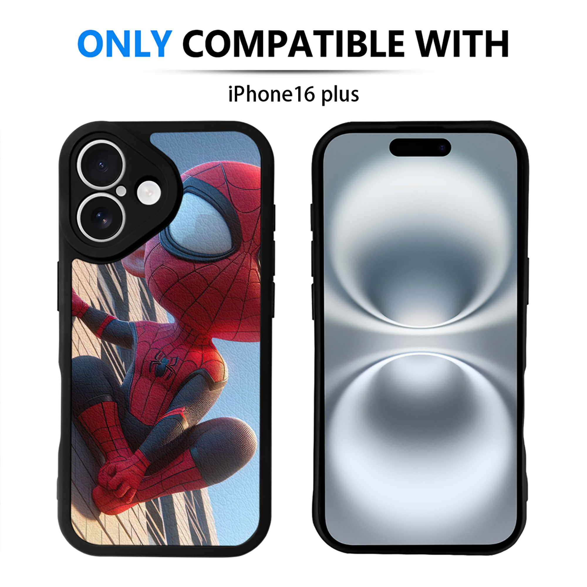 Spider Man スパイダーマン 【iPhone 16シリーズ対応】シリコンスマホケース（レザー調） 材質：シリコン
